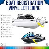 Rapid Vinyl Boat Registration Numbers &ndash; Custom Vinyl Lettering &amp; Numbers for Boats, Multiple Size Options, Pack of 2