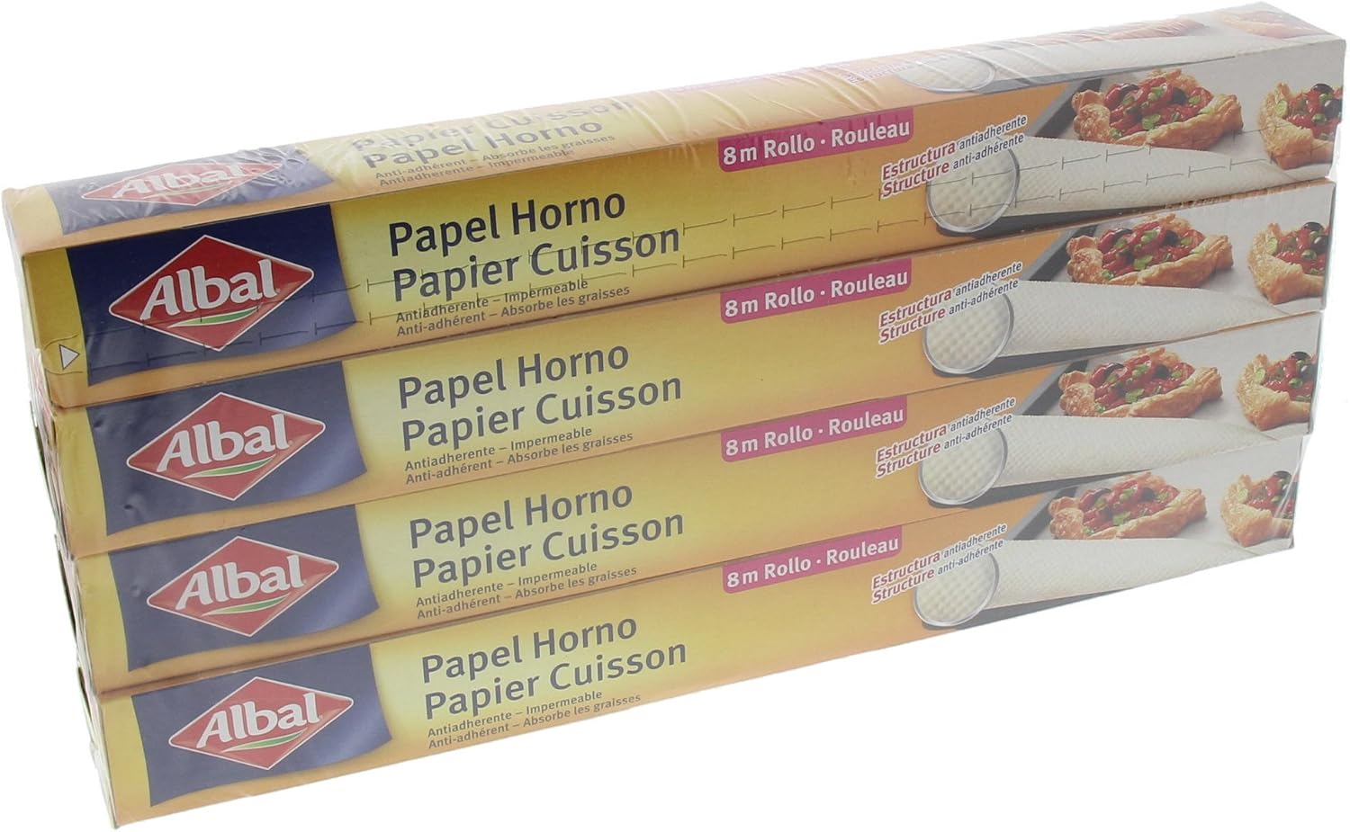 Albal Baking Paper, Non-Stick, Easy to Remove, 8 M, Set of 4, 8x0.38 m (Lot de 4)