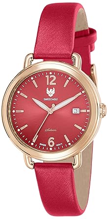 Swiss Eagle Analog Red Dial Womens Watch - SE-9087LS-RG-08