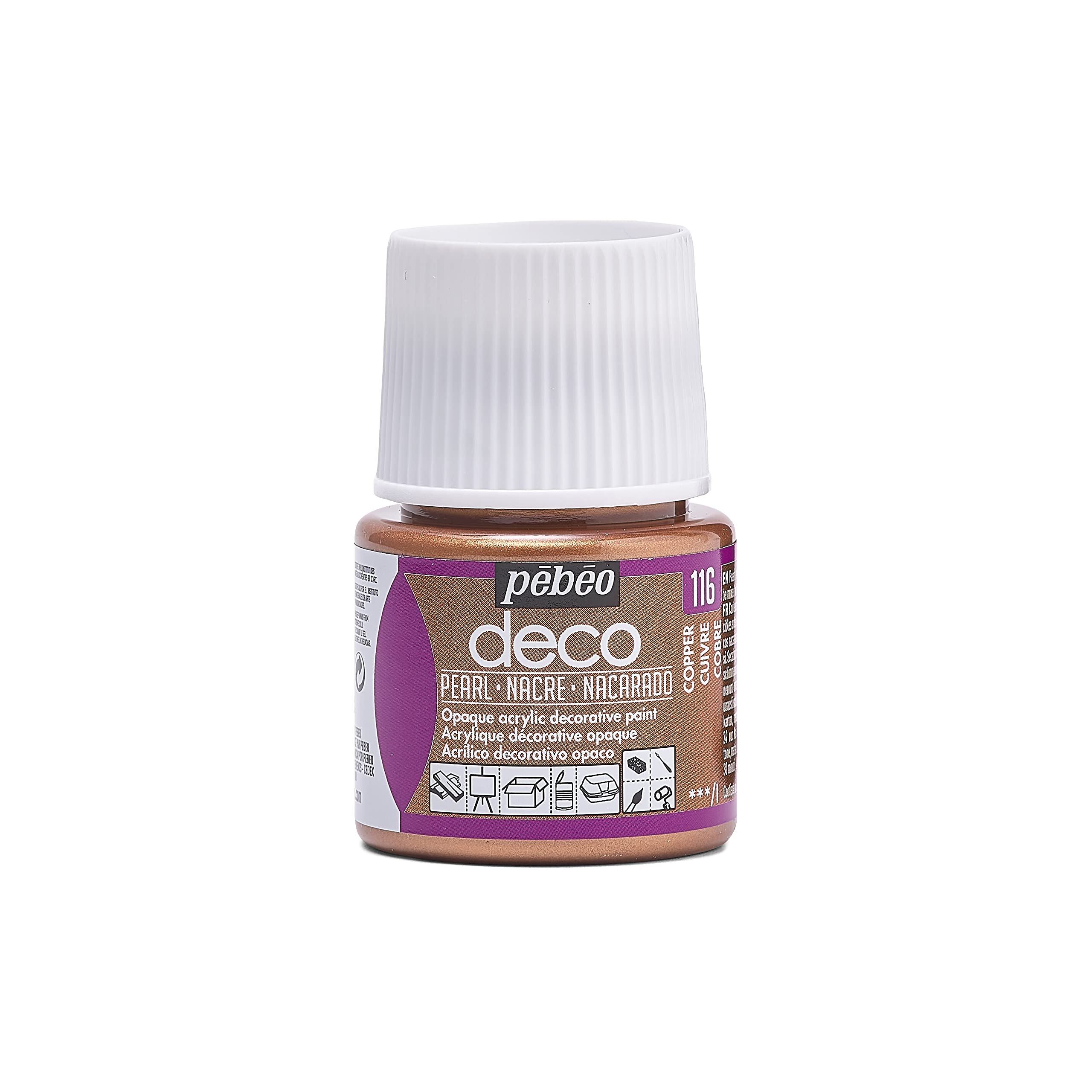 Pebeo Deco Pearl, Copper, 45 ml
