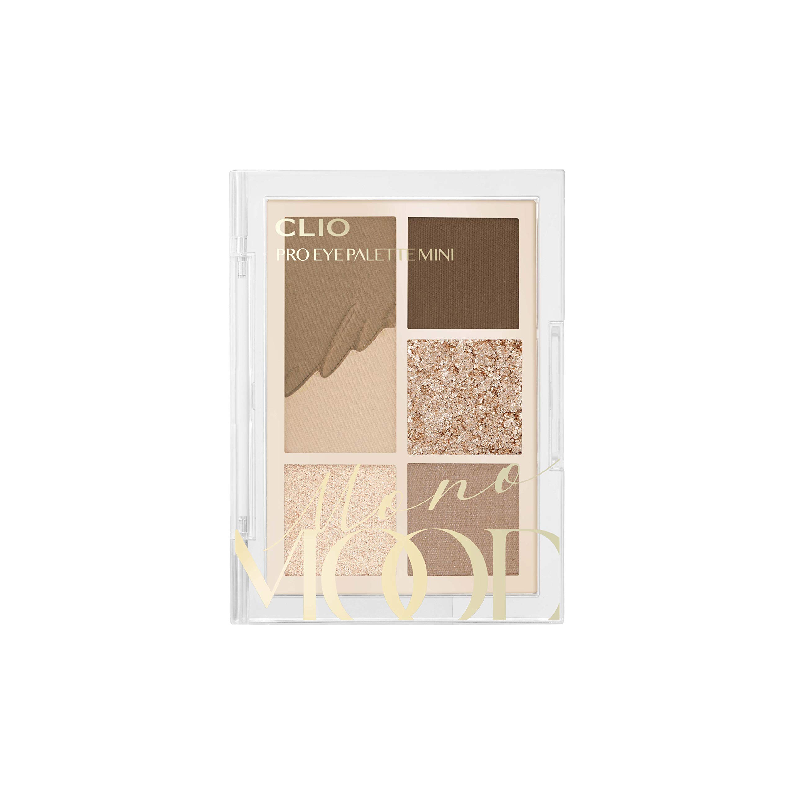 Clio Pro Eye Palette Mini Every Day Eye Shadow 6 Colour Shades - Shimmer, Matte, Glitter - 001 Mono Mood