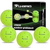 U-BRIO Pro-Grade 40-Hole One-Piece Outdoor Pickleball Balls 3/4/12 Pack - Pro-Player Tested with Wind-Resistant Design, High-Visibility & 300+ Hit Durability for Competitive Play
