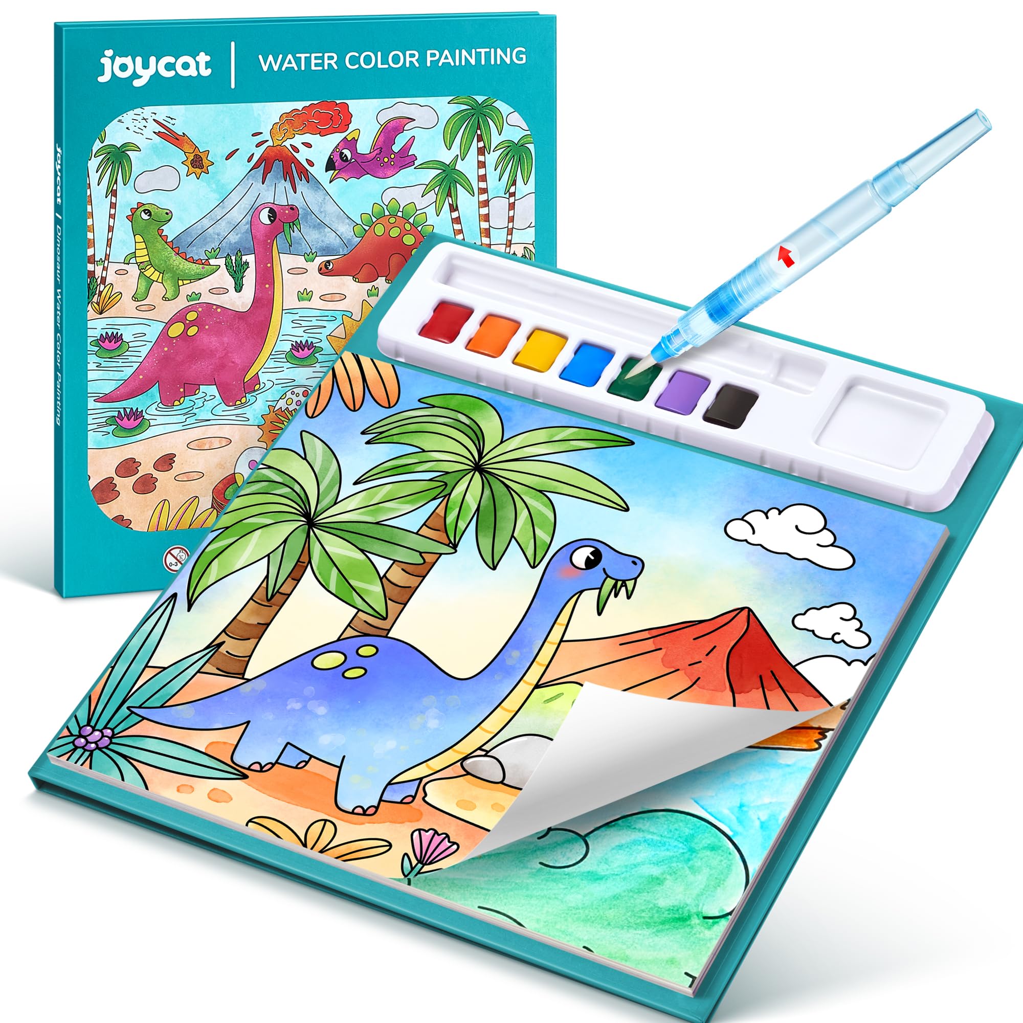 JoyCat Paint with Water Coloring Books for Toddlers, Watercolor Painting Sets for Kids Ages 3-5 4-8, Arts and Crafts Drawing Activities Toy Birthday Gift for Boys Girls（Dinosaurs）