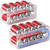 DEYILIAN 2 Pack Soda Can Organizer,Can Dispenser for Refrigerator Drink Storage Rack for Standard and Tall Can Pop Can Holders for Pantry Cabinet Clear