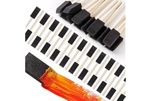 REDOVANT 120 Pcs Foam Paint Brushes, 1 Inch Foam Brush with Wood Handle, Bulk Sponge Brushes for Painting, Foam Art Paintbrushes Set for Staining, Varnishing, Finishing, Touchup and DIY Craft Projects