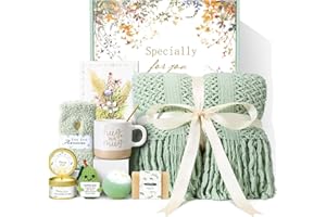 KALOKEY Self Care Gifts for Women Spa Gift Basket Birthday Gifts for Women, Get Well Soon Gift Baskets Thinking of You Relaxation Stress Relief Care Package, Christmas Gifts for Mom Friend Sister(Sage Green)