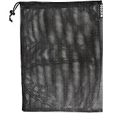 WUCIOOO Mesh Drawstring Bag 2 Pack &ndash; 12"x16" Heavy Duty Nylon Storage Bag for Pond, Aquarium &amp; Fountain Water Pumps, Reusable Bag with Drawstring Closure, Black
