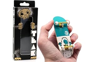 Teak Tuning 32mm Pro Fingerboard Heat Transfer Graphic Complete - Fully Assembled with Pro Level Parts - Pro Shaped Wood Deck (34x97mm), UltraSpin Wheels, Prodigy Trucks - Teal Yeti