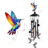 Hummingbird Wind Chimes for Outside, Memorial Wind Chimes, Gifts for Women | 2D,Colorful Hummingbird Garden Decor for Patio Porch Balcony, Birthday Gifts for Women,Grandma Sister,Men, Housewarming Gifts