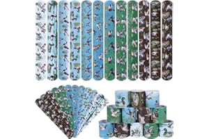 Serencatcher 48PCS Mallard Duck Party Favors Slap Bracelets One Lucky Duck Birthday Decorations Duck Hunting Slap Wristbands for Mallard Duck Birthday Party Supplies Gift Bags Filler Classroom Rewards