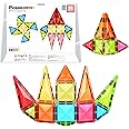 PicassoTiles Magnet Tile Building Blocks Mini Diamond Series Magnetized Toy Travel Size Compact Portable Magnetic Construction Block STEM Sensory Toy Early Education Learning Kids Ages 3+ PTM36