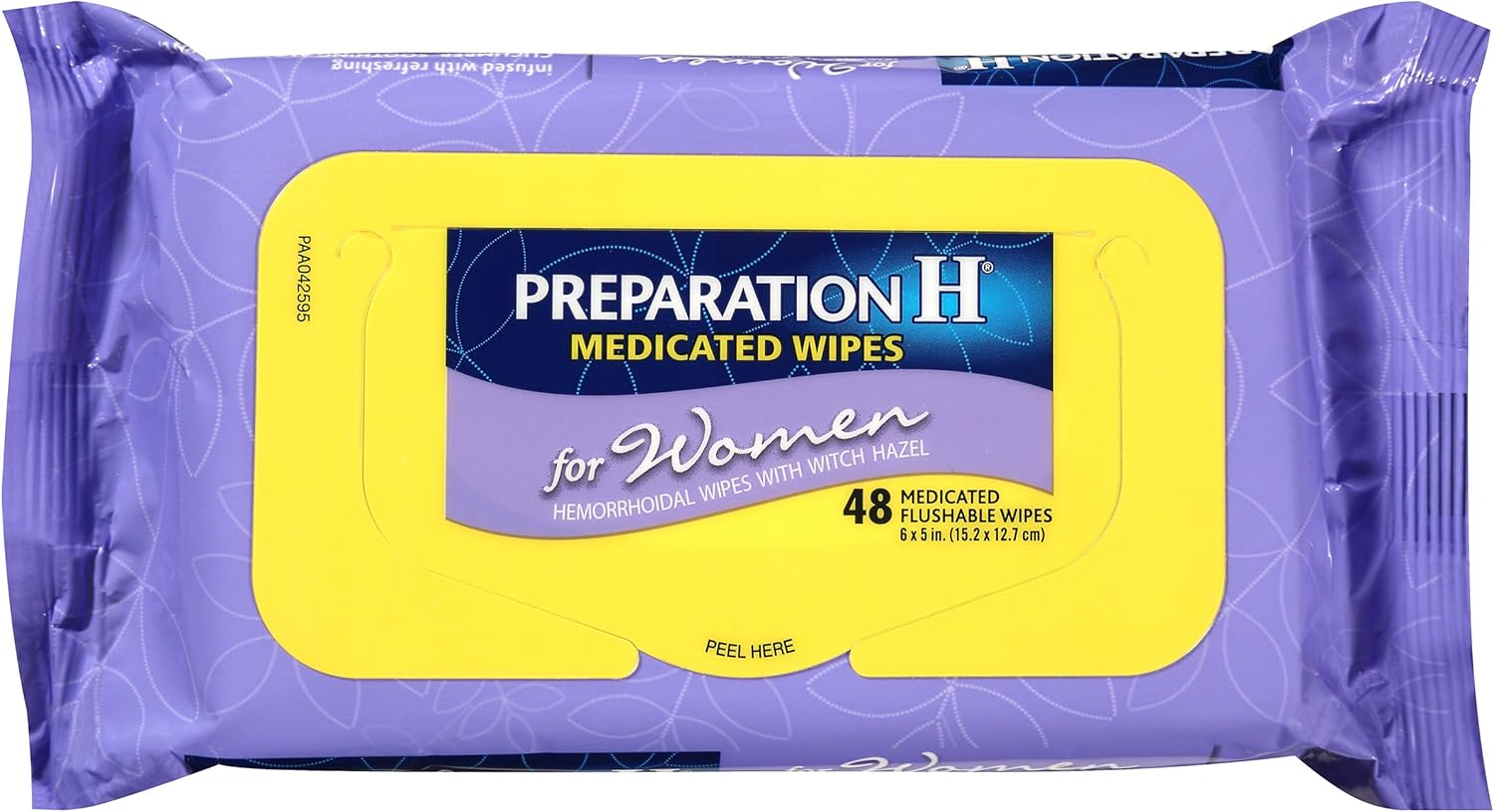 Preparation H Women’s Flushable Medicated Hemorrhoid Wipes, Burning and Itching Relief with Cucumber, Aloe, Vitamin E, Shea Butter and Chamomile, Package (48 Count): Health & Personal Care