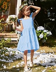 Arshiner Blue Toddler Dress Summer High Low Twirl