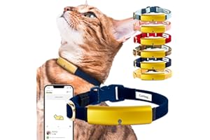 Catlog Health Tracker for Cats - Smart Cat Collar with Safety Breakaway Buckle for Indoor Cats, Wellness Alerts, Real-time Monitoring (Navy, M)