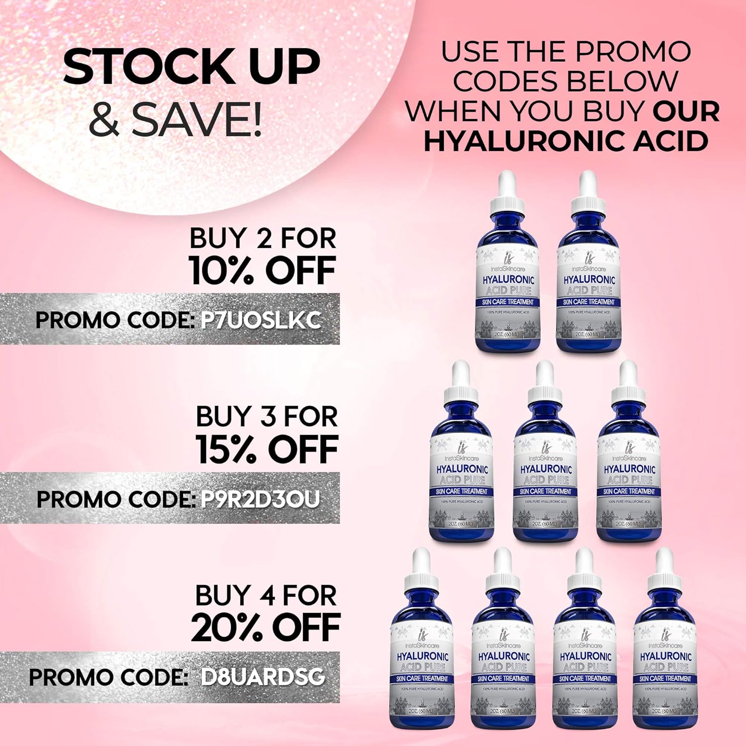 Hyaluronic Acid for Face - 100% Pure Medical Quality Clinical Strength Formula - Anti aging serum for your skin and lips (2 oz): Beauty