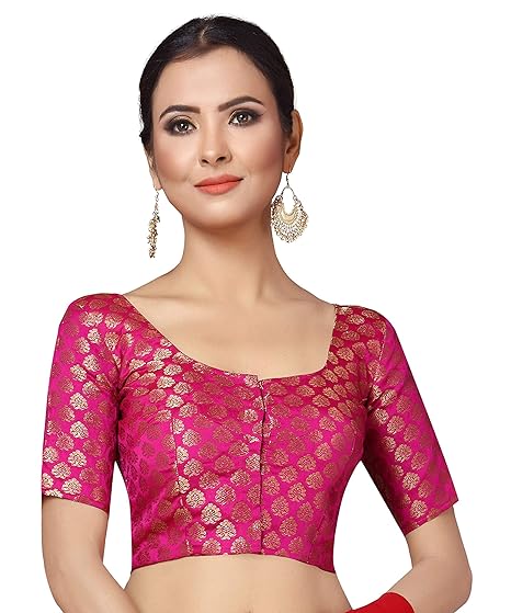 Women's Brocade Stitched Saree Blouse