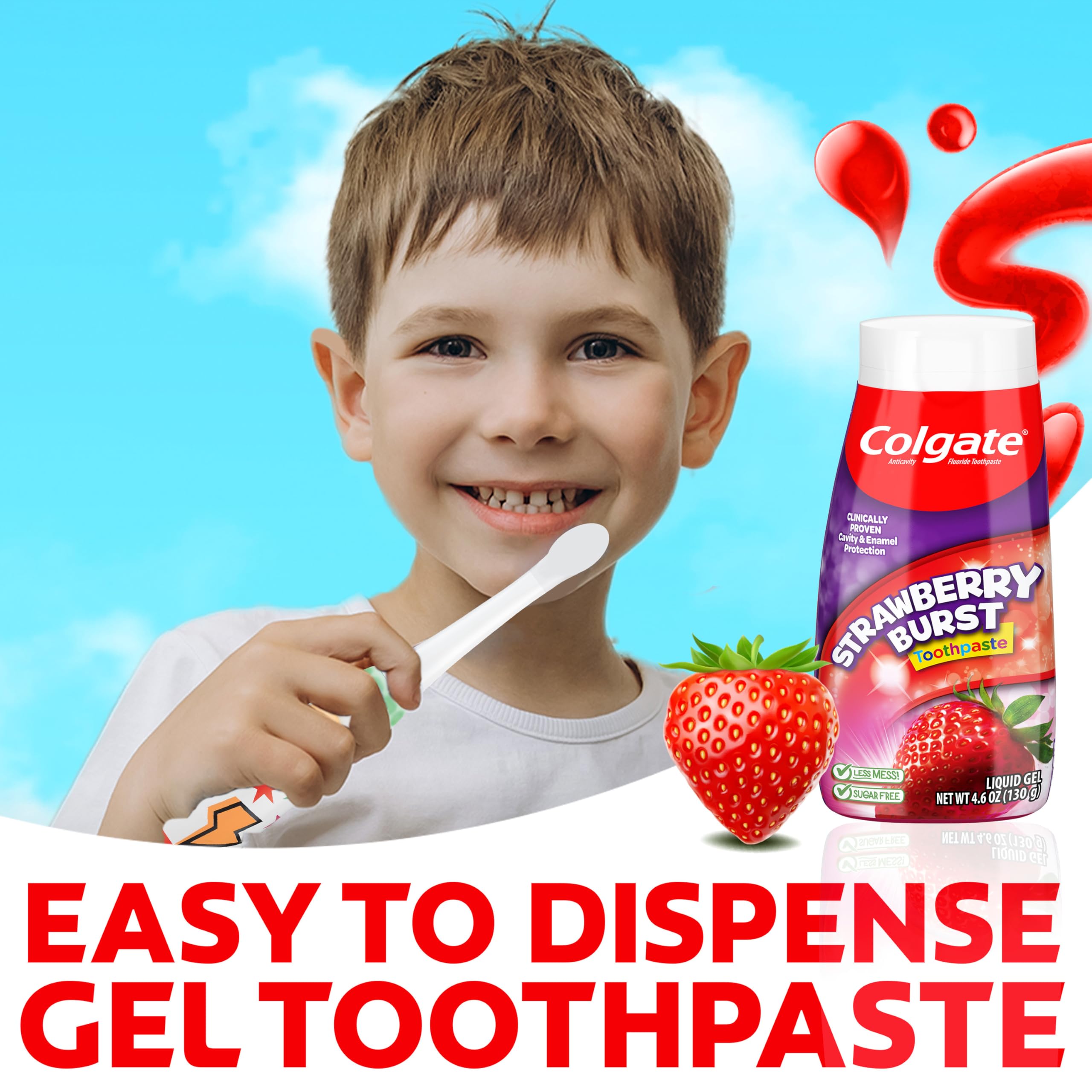 Colgate Kids Fluoride Toothpaste, Strawberry Burst, 4.6 oz