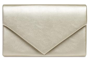 CASPAR TA362 elegante Damen Envelope Clutch Tasche/Abendtasche mit langer Kette