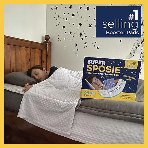 SUPER SPOSIE BOOSTER PADS, MAX ABSORBENCY FOR NIGHTTIME DIAPERS, USE WITH OVERNIGHT DIAPERS SIZE 5+, INCONTINENCE PROTECTION