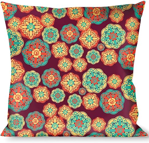 Amazon Com Pillow Decorative Throw Boho Mandala Burgundy Yellow