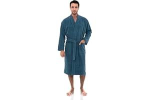 TowelSelections Mens Robe Cotton Terry Cloth Bathrobe Soft Kimono Towel Bath Robe for Men XS to 4X