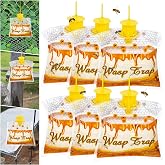 6 Pack Disposable Wasp Traps Outdoor Hanging Bags | Weatherproof Carpenter Bee Traps for Outside, Hornet &amp; Yellow Jacket Trap, Wasp Catcher for Patio Garden Yard