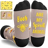 HAPPYPOP Fun Socks for Women Men - Highland Cow Pig Gifts, Donkey Chicken Duck Cat Bee Socks