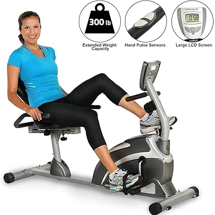 Exerpeutic 1111 900XL Extended Capacity Recumbent Bike with Pulse best recumbent bikes