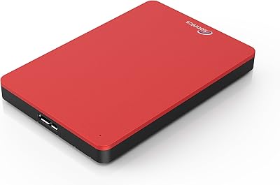 Sonnics 500GB USB 3.0 External Portable HDD Red for Windows Mac Xbox PS4
