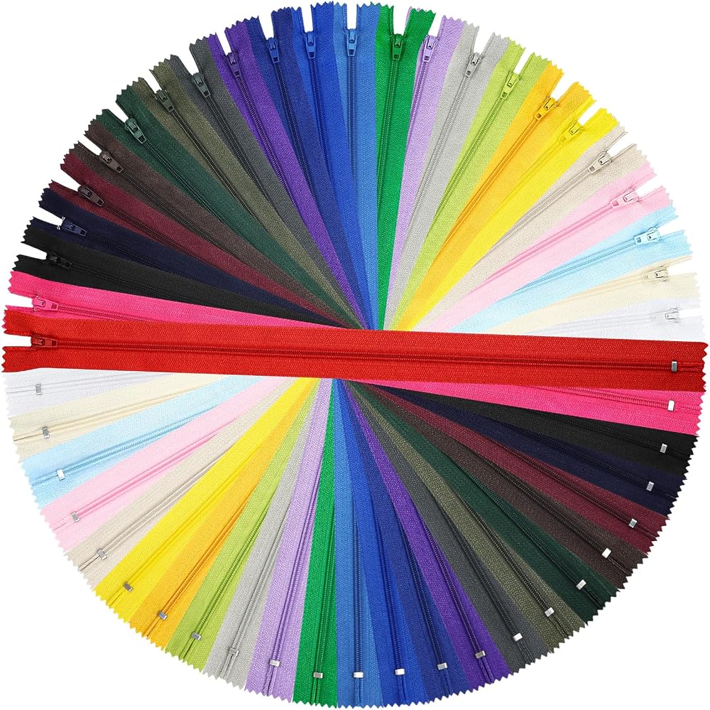 DOITEM 25 cm Multicolor Nylon Zippers 24 Colors for Sewing Crafts