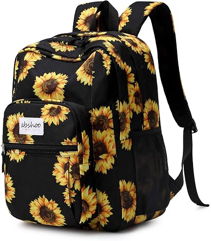 Yusudan School Backpack for Girls Women, Teens School Bags Bookbags Ladies Laptop Backpacks (Checkered Sunflower) : Electronics