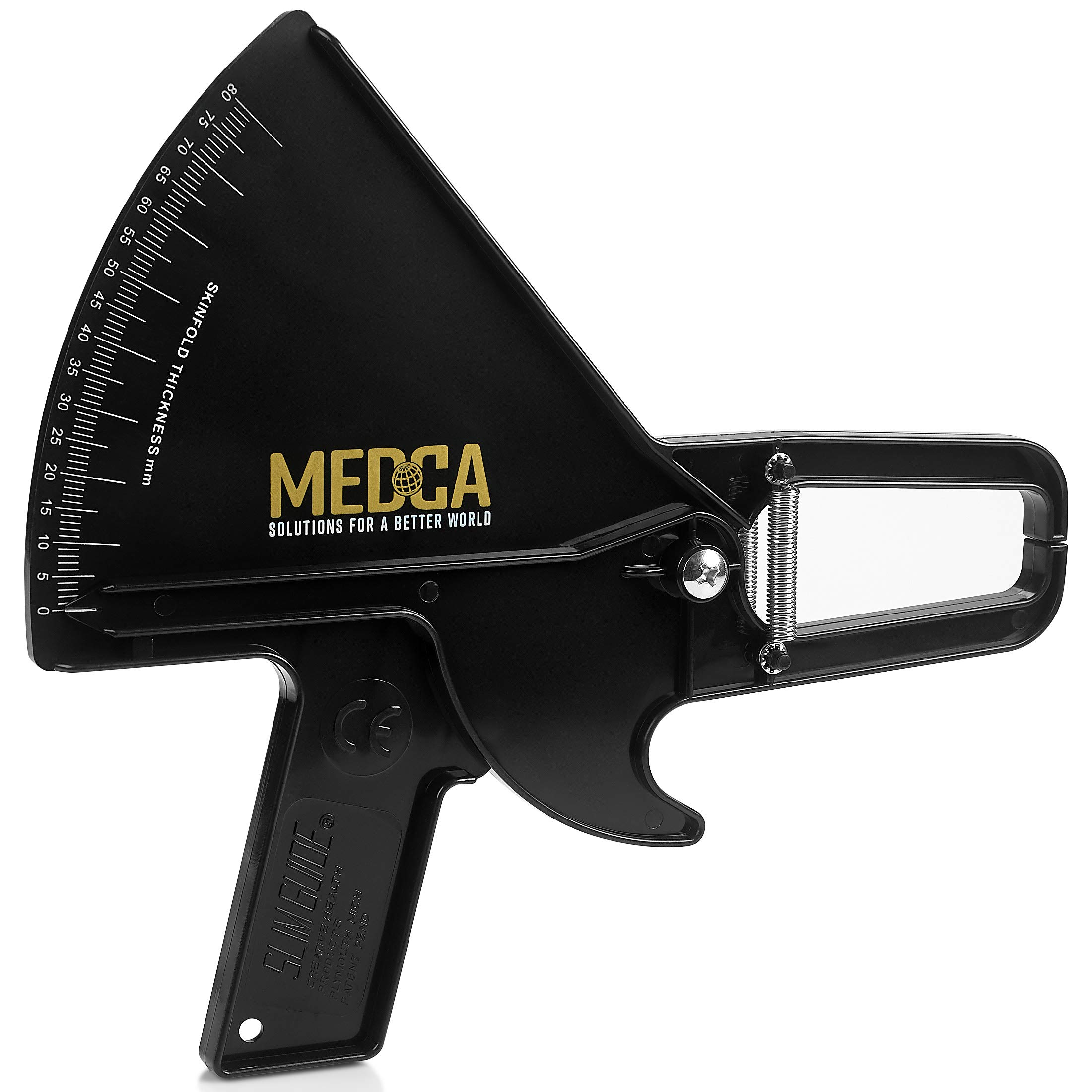 Pro Body Skin Caliper - Handheld BMI Measuring Tool - Accurate Skinfold Caliper Measures Fat for Men and Women, for Monitoring Fitness and Weight Loss Goals, Instructions and Body Fat Chart, Black