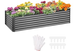 sogesfurniture Galvanized Raised Garden Bed, Outdoor Above Ground Planter Extra Large Garden Box Kits for Vegetables, Flowers