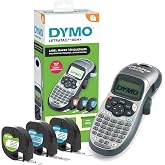 DYMO Label Maker Machine with 3 Tapes - 100H LetraTag Handheld, Includes 3 LT Label Tapes, Perfect for Home &amp; Office Organization