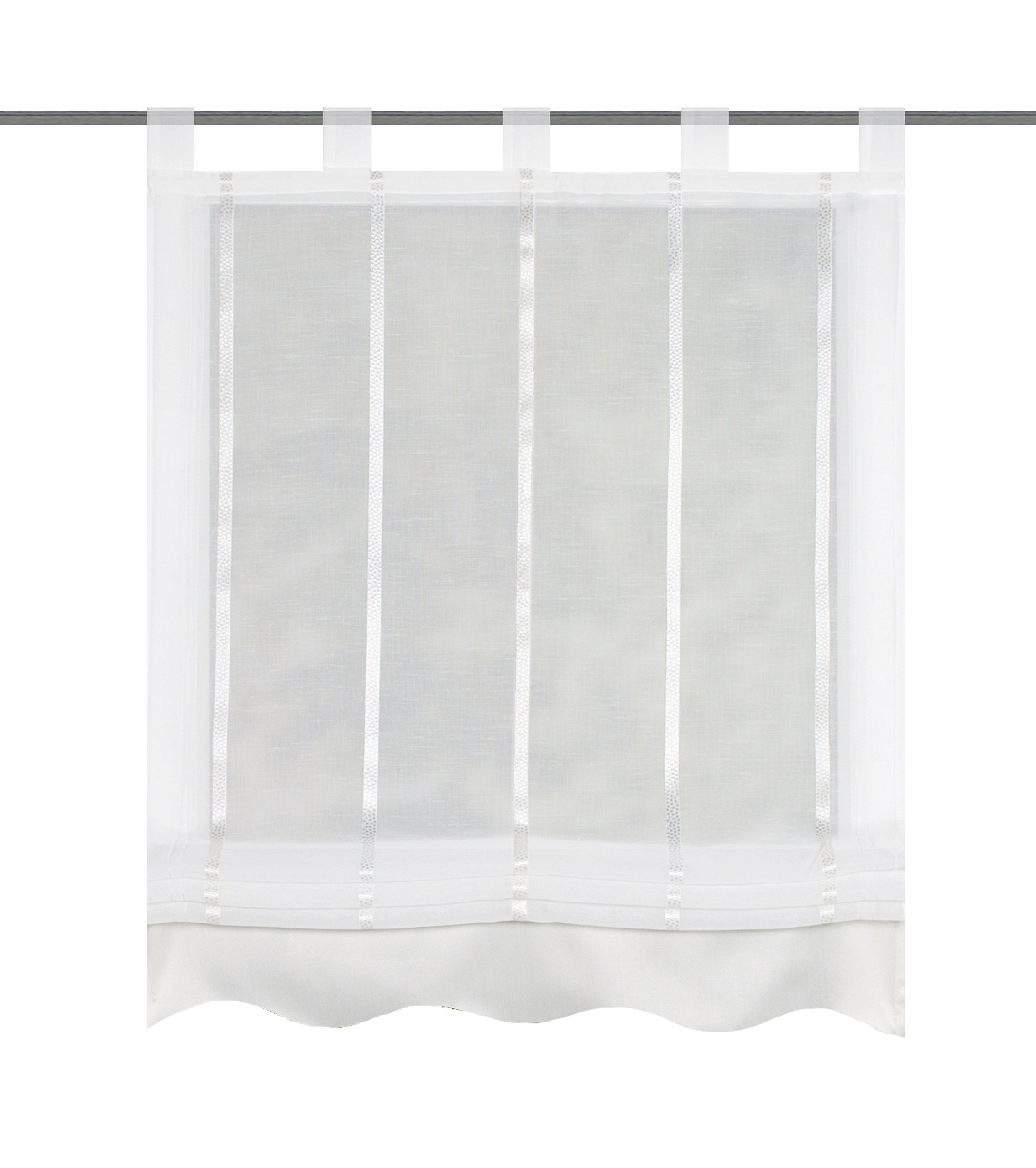 Home Fashion Tab-Top Roller Blind Longitudinal Stripes Polyester Natural 140 x 140 cm