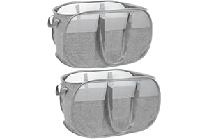 2pcs Mesh pop up Laundry Hamper,Easy to Collapsible Laundry Basket, portable with Strong Handles clothes Hamper,Honeycomb Mes