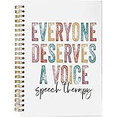 VNWEK Everyone Deserves a Voice Speech Therapy Spiral Notebook Journal 5.5 x 8.3 inches,Colorful Lined Hardcover Spiral Notebook,Speech Language Pathologist Gifts,Speech Therapy Gift SLP Gift