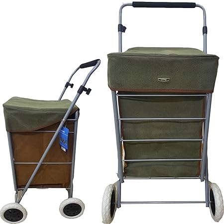 Eagle Einkaufstrolley mit 4 Rädern, faltbar, Einkaufswagen, Einkaufstrolley, Einkaufswagen, Einkaufstrolley aus Segeltuch/Wil