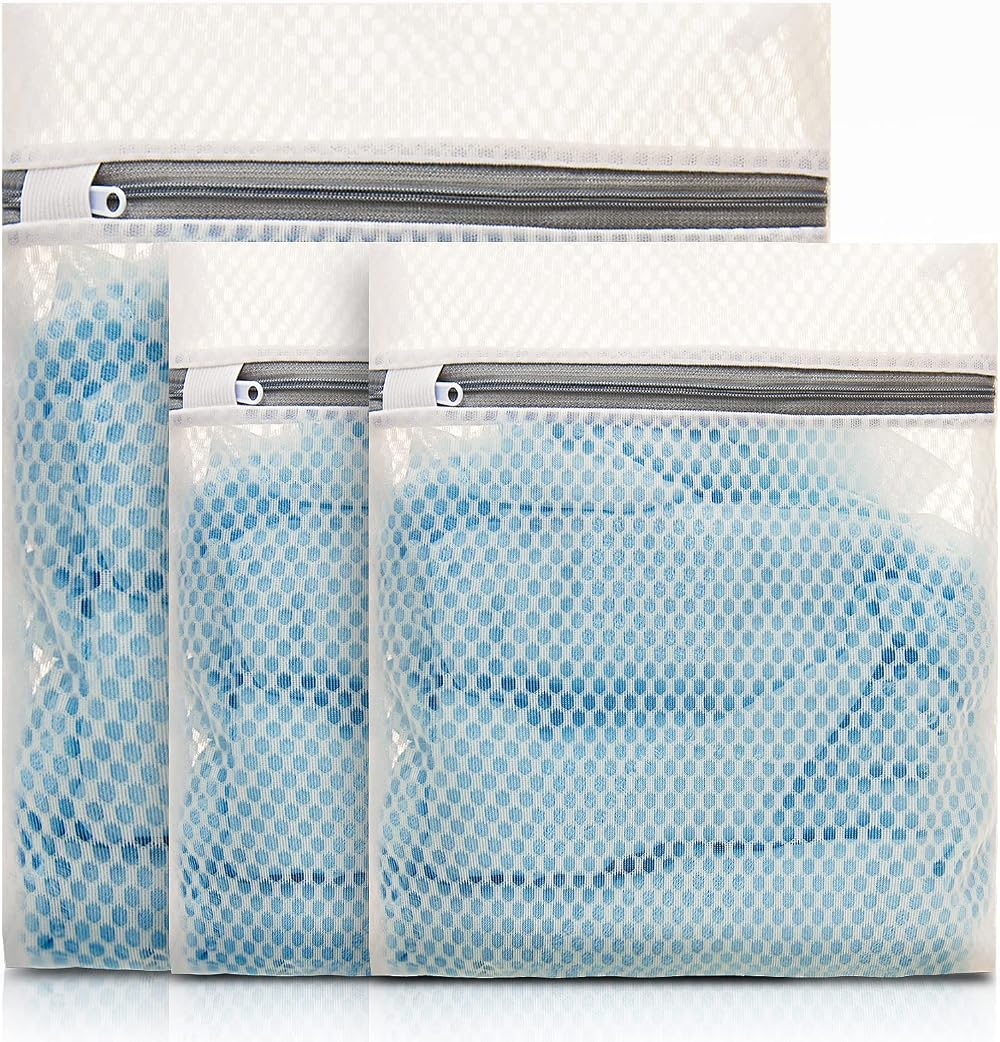 GOFRIEND Delicates Wash Bags 3 Set Mesh Laundry Bags Beige