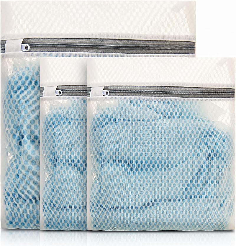 GOFRIEND Delicates Wash Bags 3 Set Mesh Laundry Bags Beige