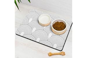 AYIASHIAB Dog Food Mats for Floors Absorbent, Pet Cat Food Mat - Quick Dry Dog Bowl Mats for Food and Water, Eco-Friendly Boho Pet Supplies 12" x 20"