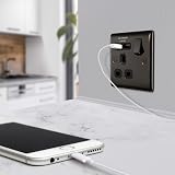 BG Electrical Nexus Black Nickel Switched Power Socket with 2.1A USB Charging view 7