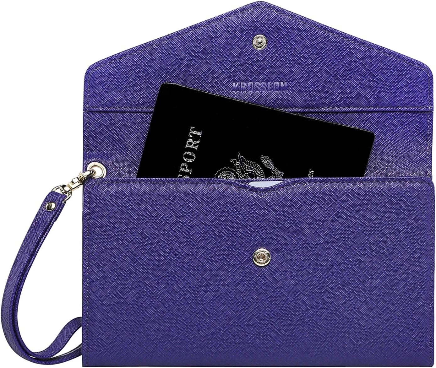 Krosslon Rfid Passport Holder Wristlet Travel Wallet Documents Organizer Purse