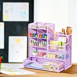 Marbrasse Mesh Desk Organiser Multifunctional Pen Holder Purple 26x23x10 cm view 6