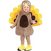 Fun Costumes Crafty Turkey Costume for Toddlers, Thanksgiving Halloween Turkey Suit, Bird Outfit Animal Cosplay Party 18MO