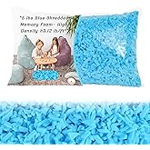 Bean Bag Filler - 5lbs Shredded Memory Foam Filling, High Density ≥3.12 lb/ft³, Blue Pillow Stuffing for Bean Bag Chair, Couch Cushion, Dog Bed, Stuffed Animals, DIY, Non-Toxic & Hypoallergenic