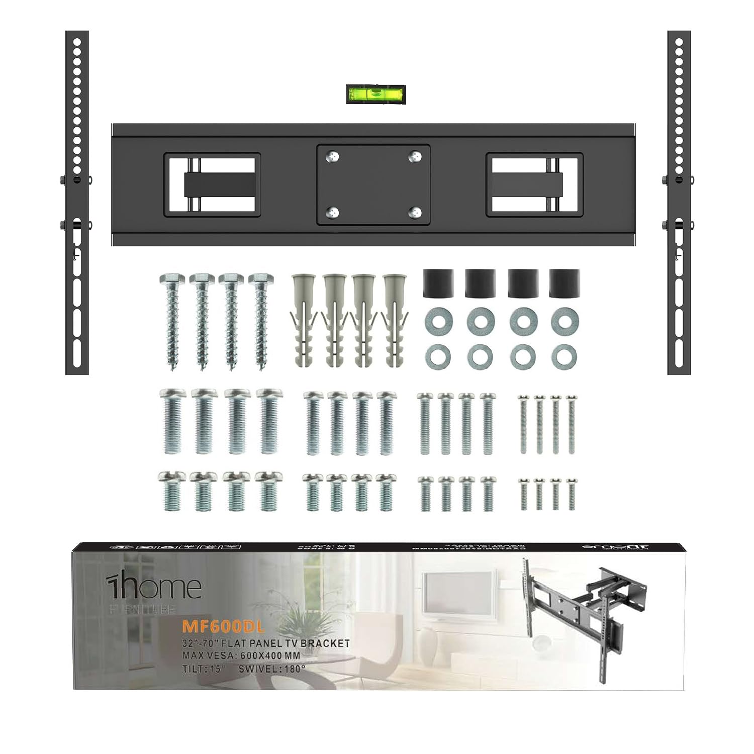Supporto Da Parete Orientabile E Inclinabile Per TV 32-84 Pollici | Fino A 50 Kg | Braccio Mobile Estensibile Con Easy-Fix