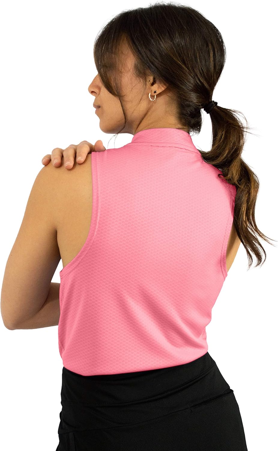 Three Sixty Six Womens Sleeveless Collarless Golf Polo Shirt with Zipper - Quick Dry Tank Tops for Women: Clothing