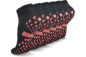 NOVAYARD 6 Pairs Non Slip Socks Grip Hospital Yoga Pilates Socks Sticky Grippers for Men Women