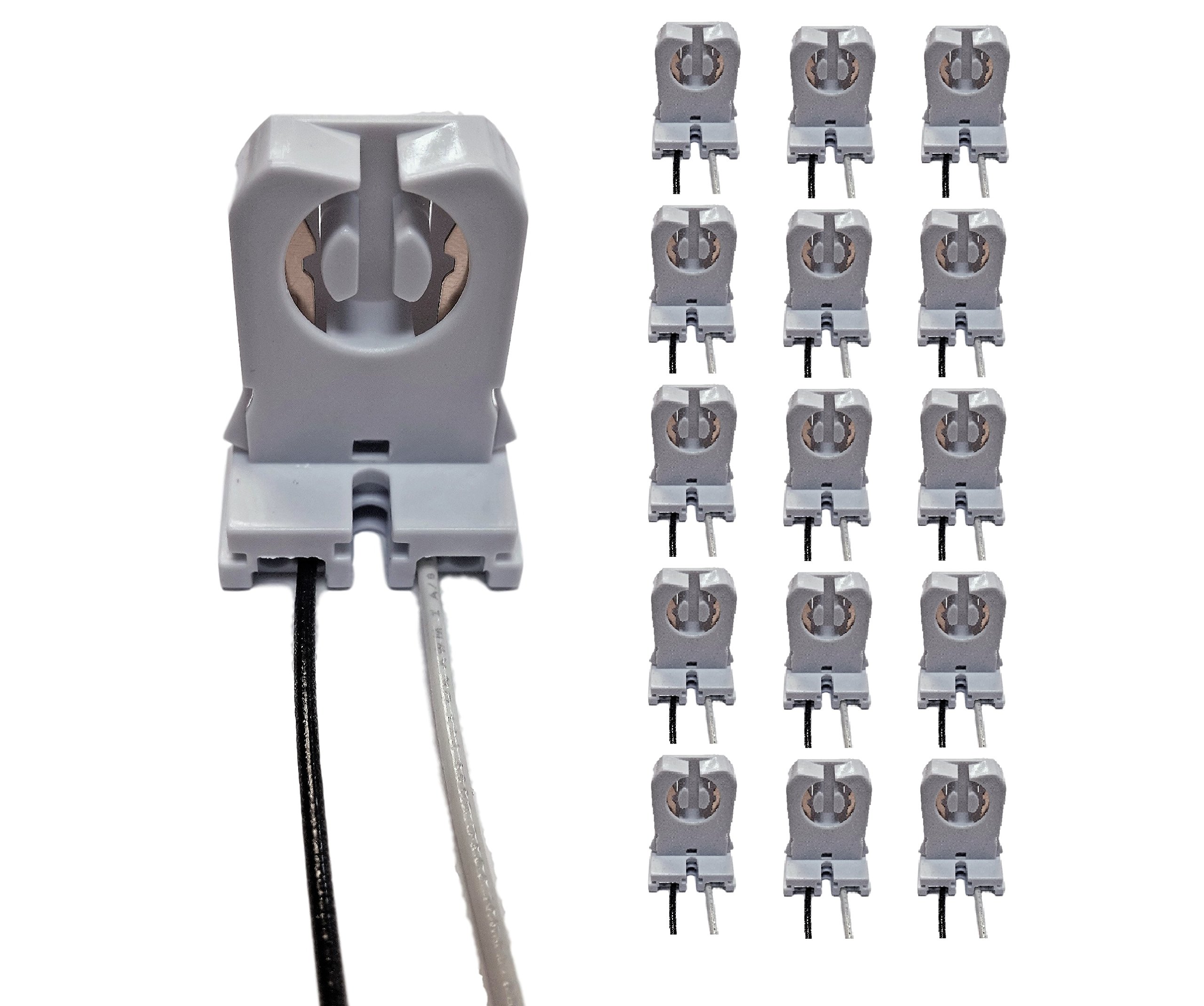 Pack of 15 UL Listed NonShunted T8 Lamp Holder Socket Tombstone with